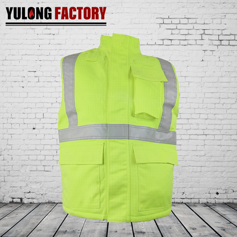 歐標棉錦抗油拒水熒光馬甲